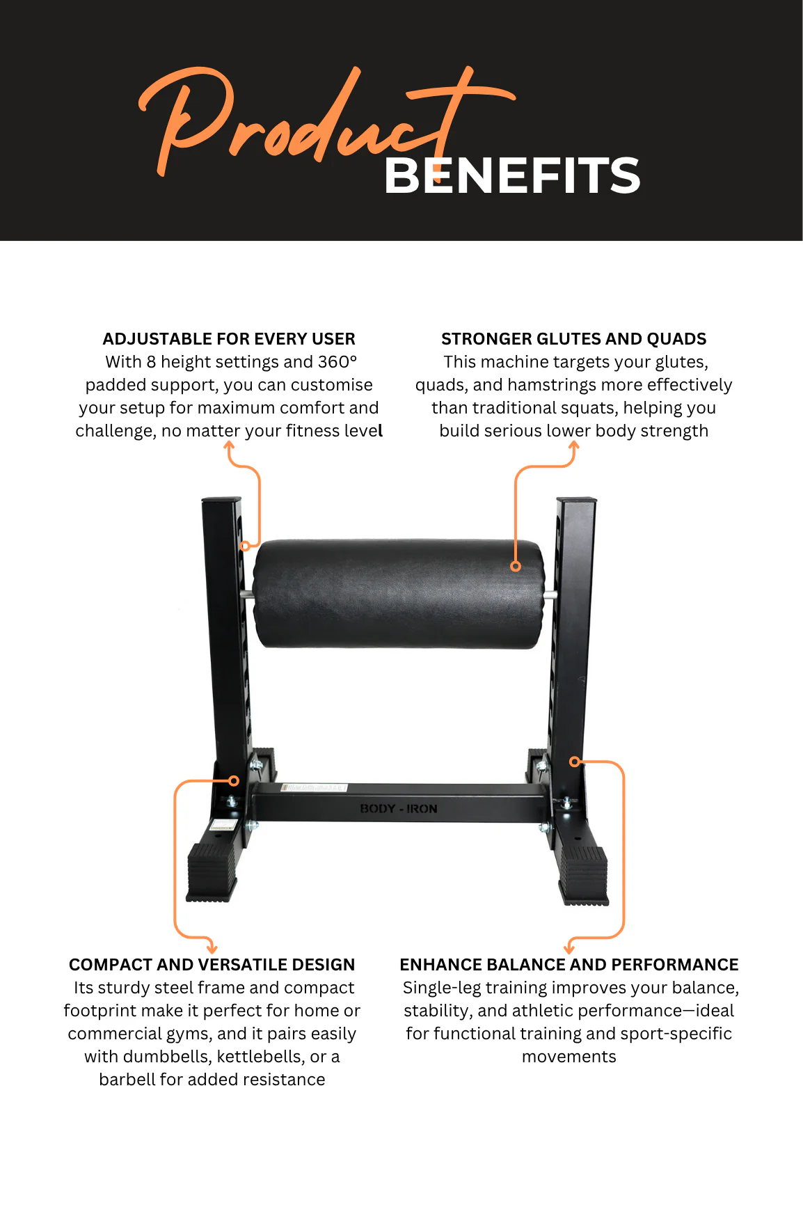 BodyIron® Commercial Bulgarian Split Squat - Image 3