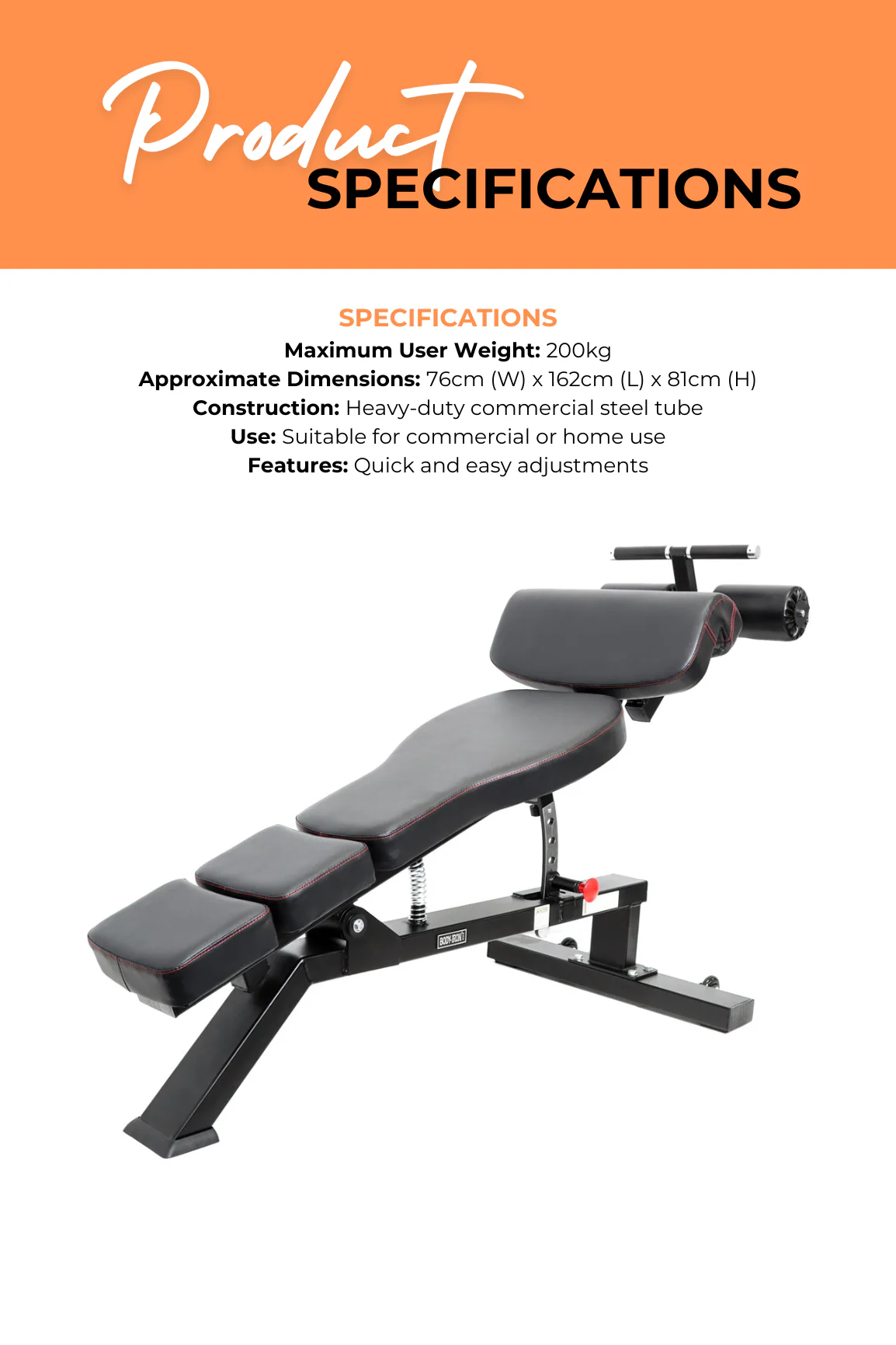 BodyIron® Commercial Decline Sit-up AB Bench - Image 4