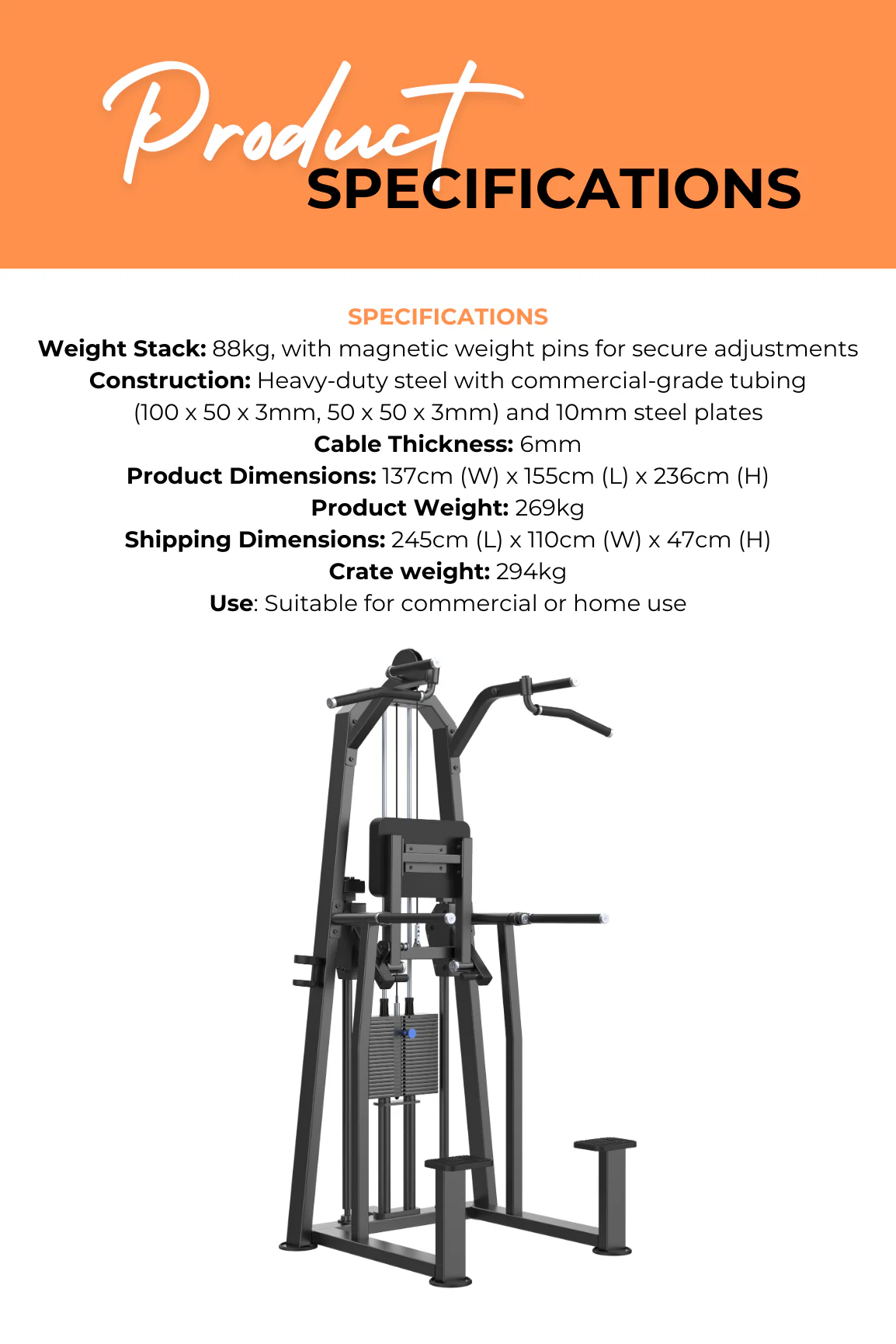 BodyIron® Commercial Pro DIP/CHIN ASSIST - Image 4