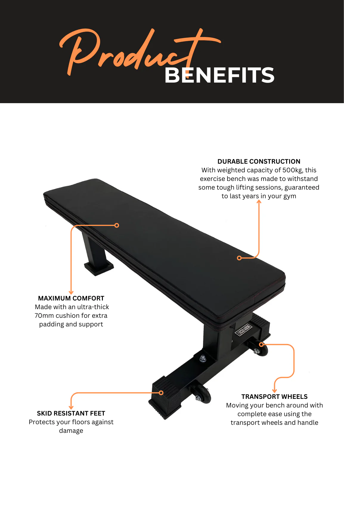 BodyIron® Commercial Flat Bench Tough - Image 7