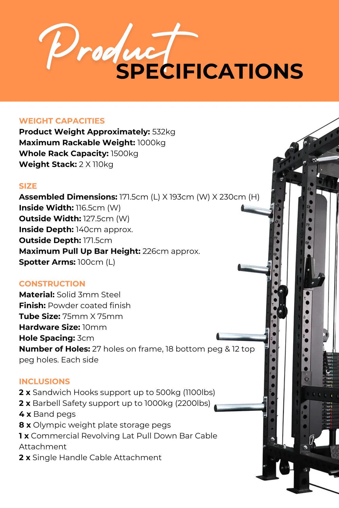 BodyIron® Commercial Power Rack PR9500 - Image 4