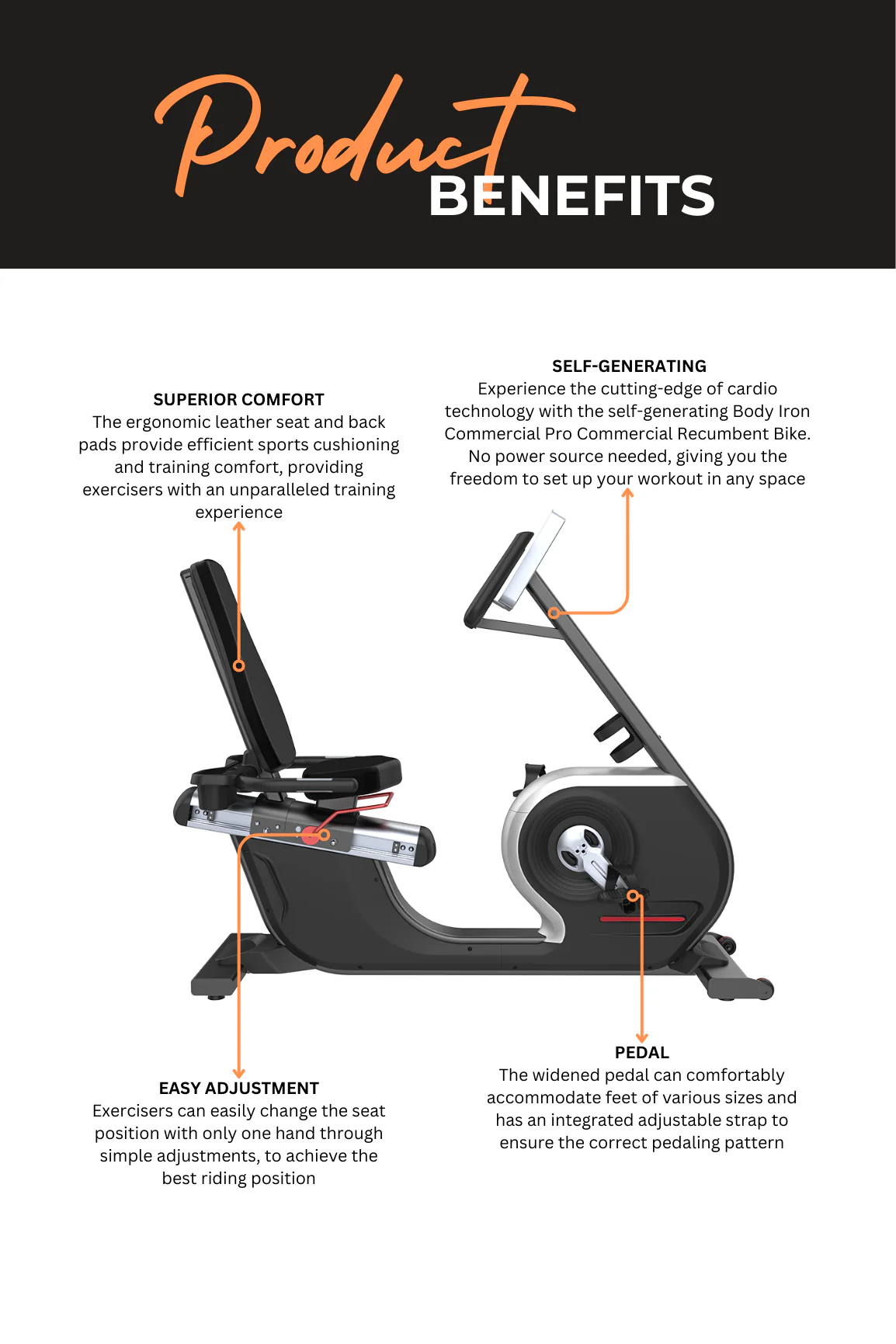 BodyIron® Commercial Pro Recumbent Bike - Image 3