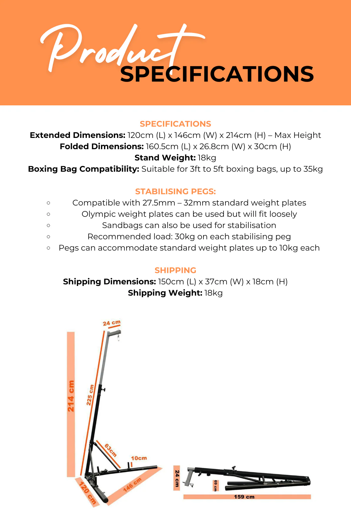 BodyIron® Foldable Boxing Stand - Image 4
