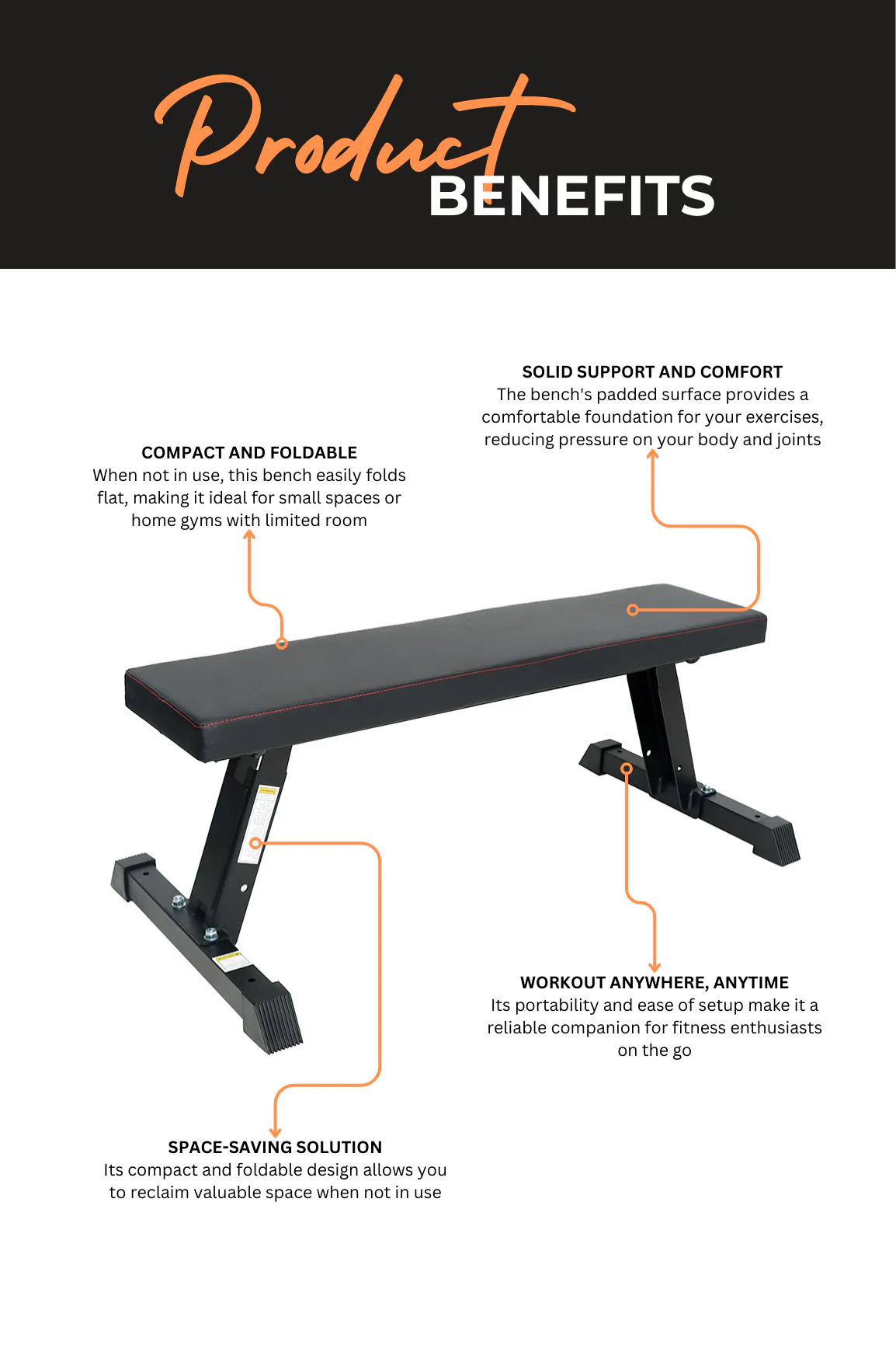 BodyIron® Foldable Flat Bench - Image 3