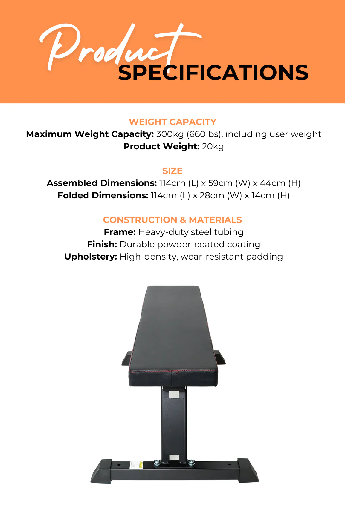 BodyIron® Foldable Flat Bench - Image 4