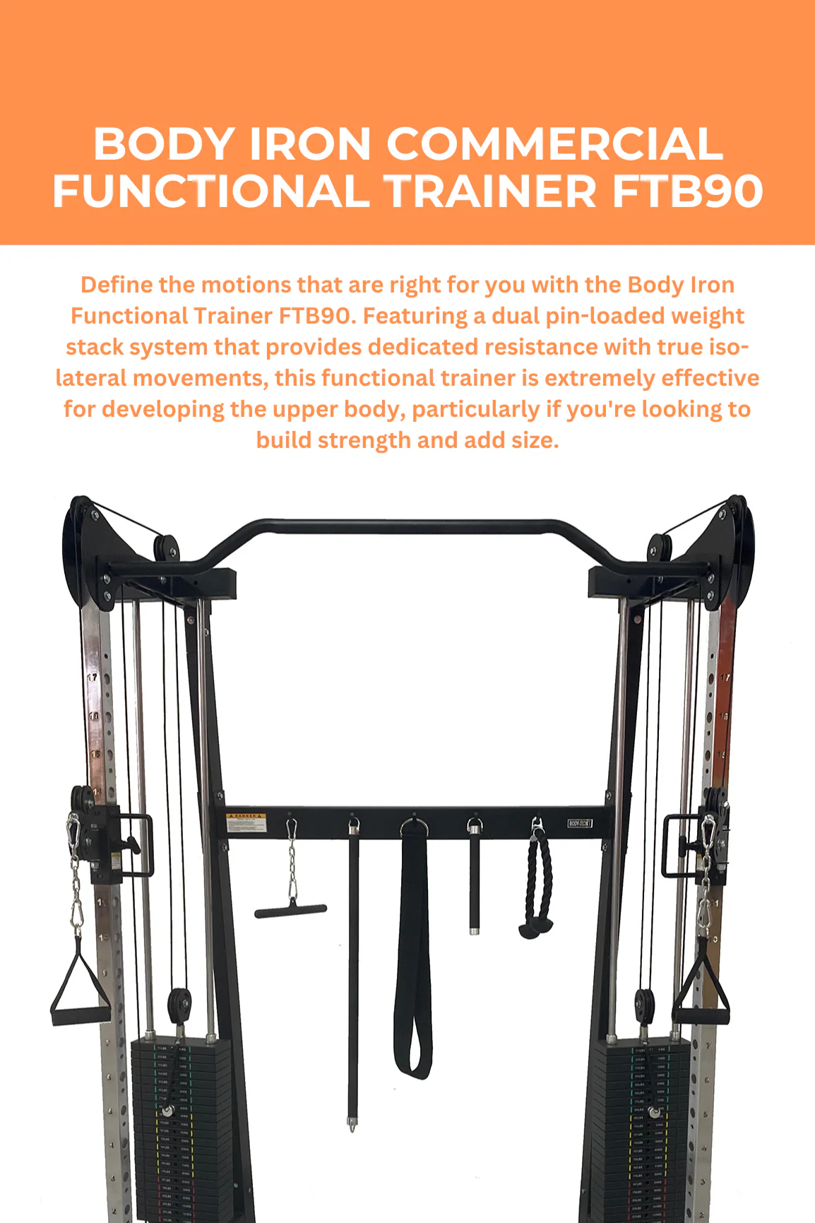 BodyIron® Commercial Functional Trainer FTB90 (Wheelchair Accessible) - Image 2