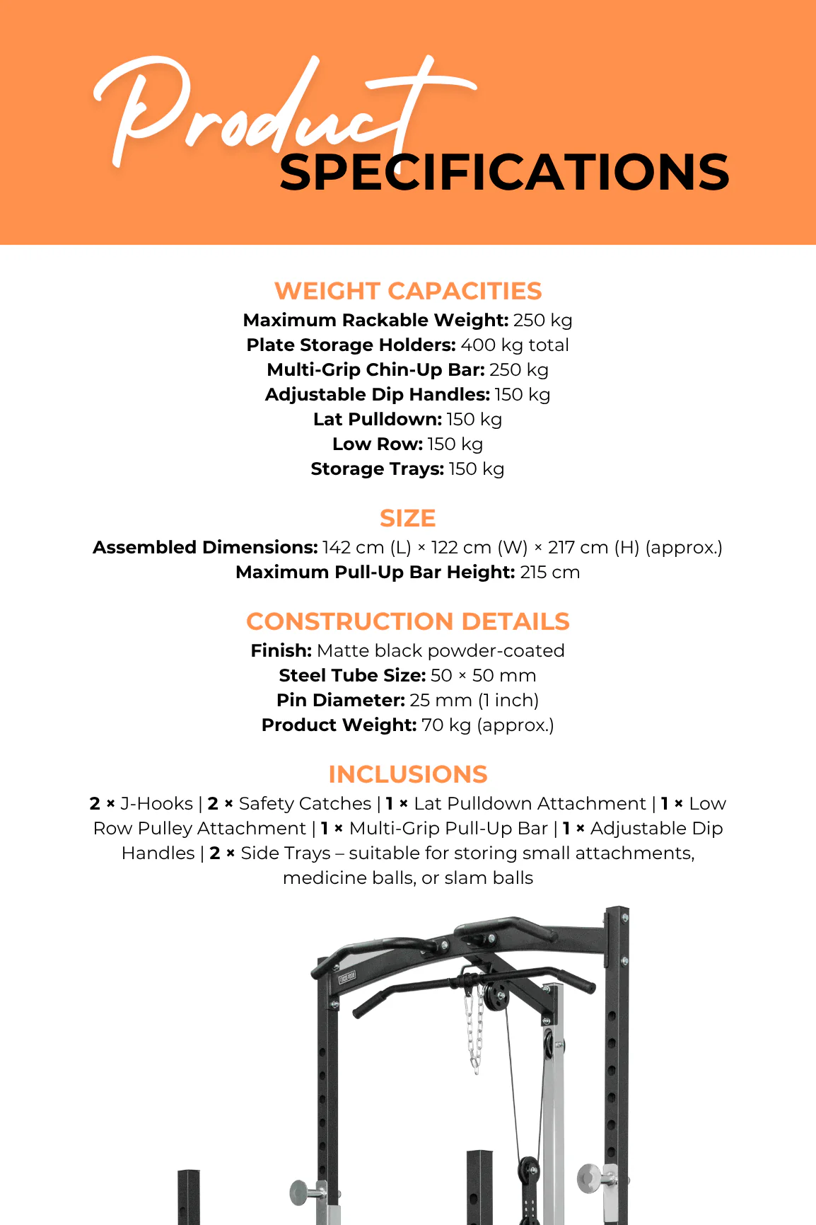 BodyIron® SRL995 Squat Rack with Lat Pulldown & Seated Row - Image 4
