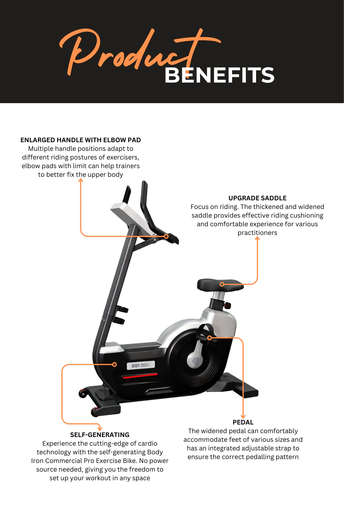 BodyIron® Commercial Pro Exercise Bike - Image 3