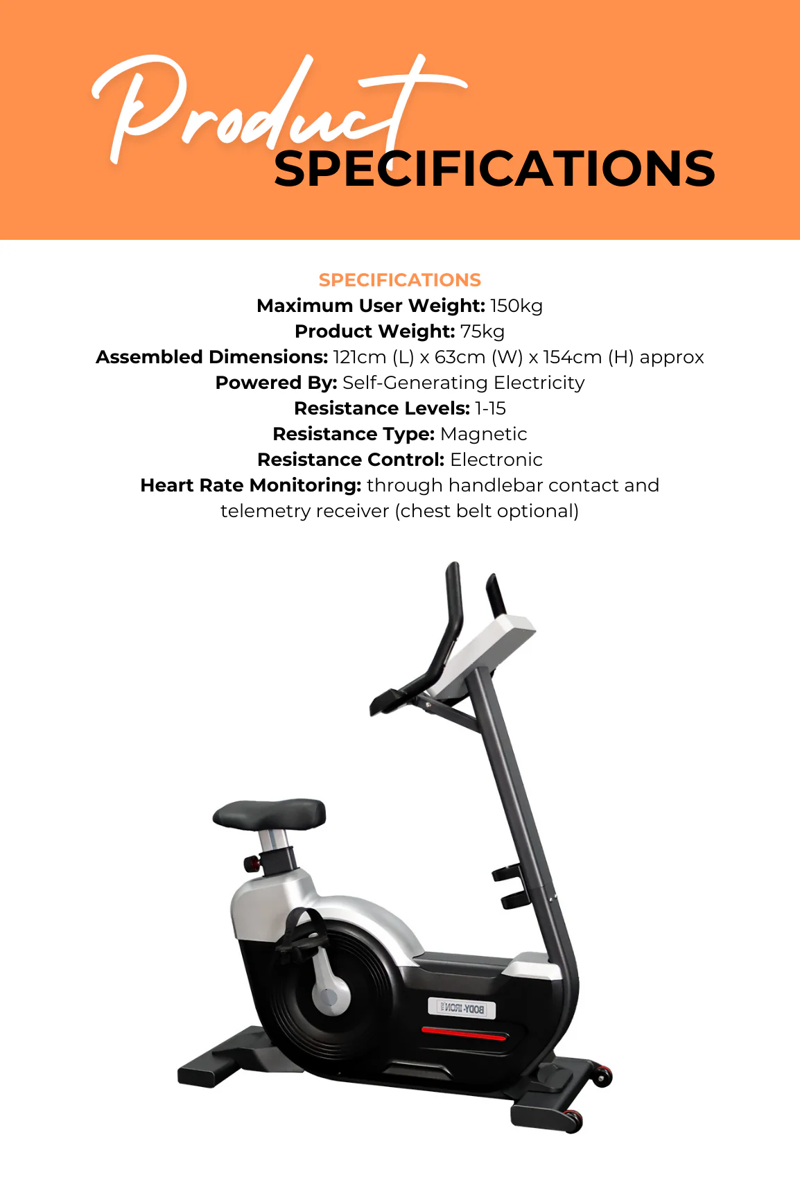 BodyIron® Commercial Pro Exercise Bike - Image 4