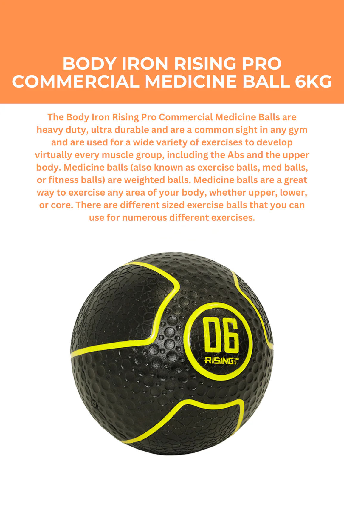 BodyIron® Rising Pro Commercial Medicine Ball 6KG - Image 6