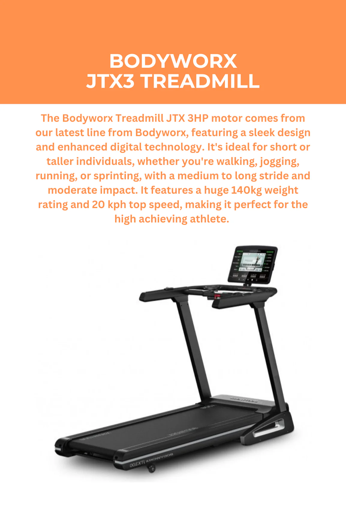 Bodyworx JTX3 Treadmill - Image 4