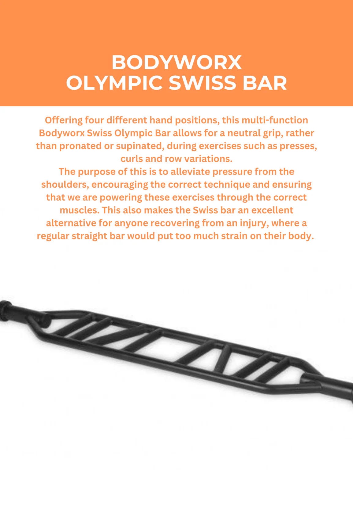 Bodyworx Olympic Swiss Bar - Image 2