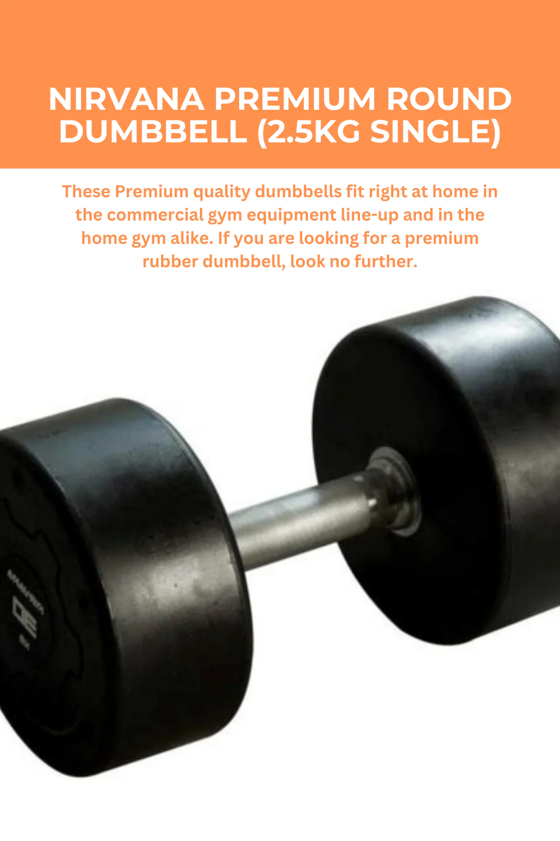 Nirvana Premium Round Dumbbell (2.5kg Single) - Image 2