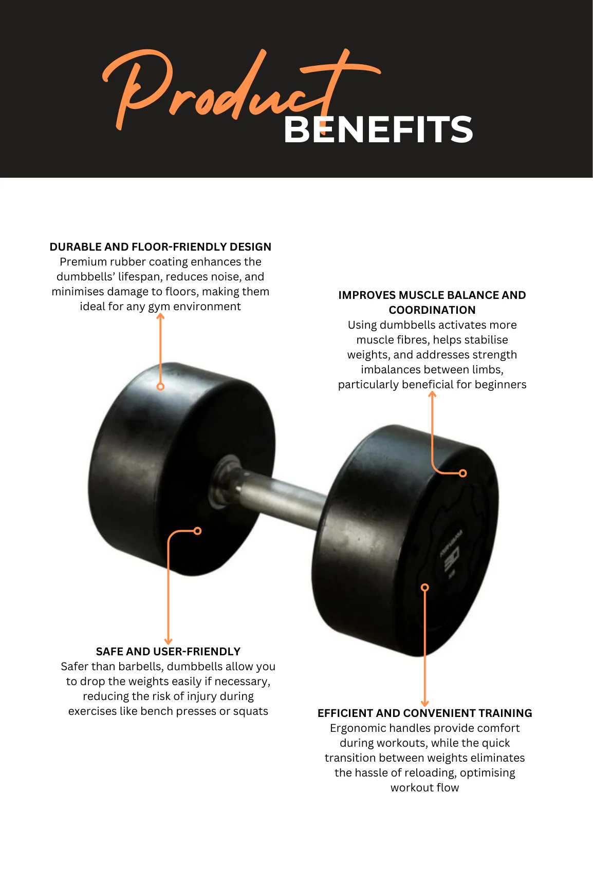 Nirvana Premium Round Dumbbell (5kg Single) - Image 3