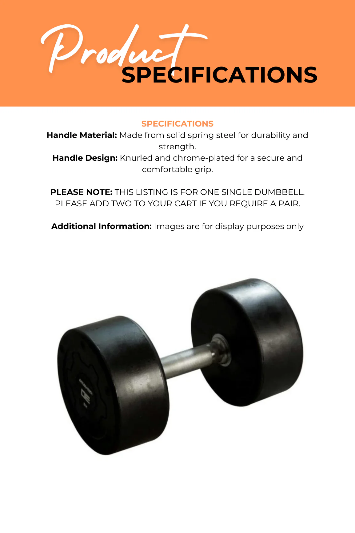 Nirvana Premium Round Dumbbell (5kg Single) - Image 4