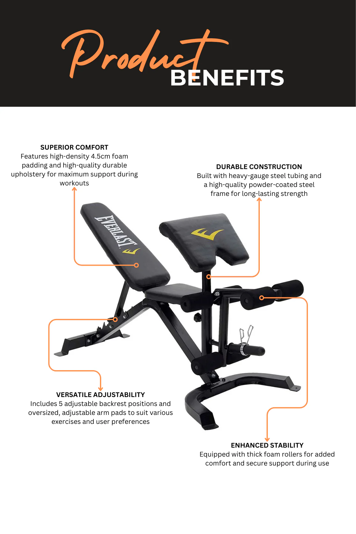 Everlast Preacher Curl Utility Bench - Image 3