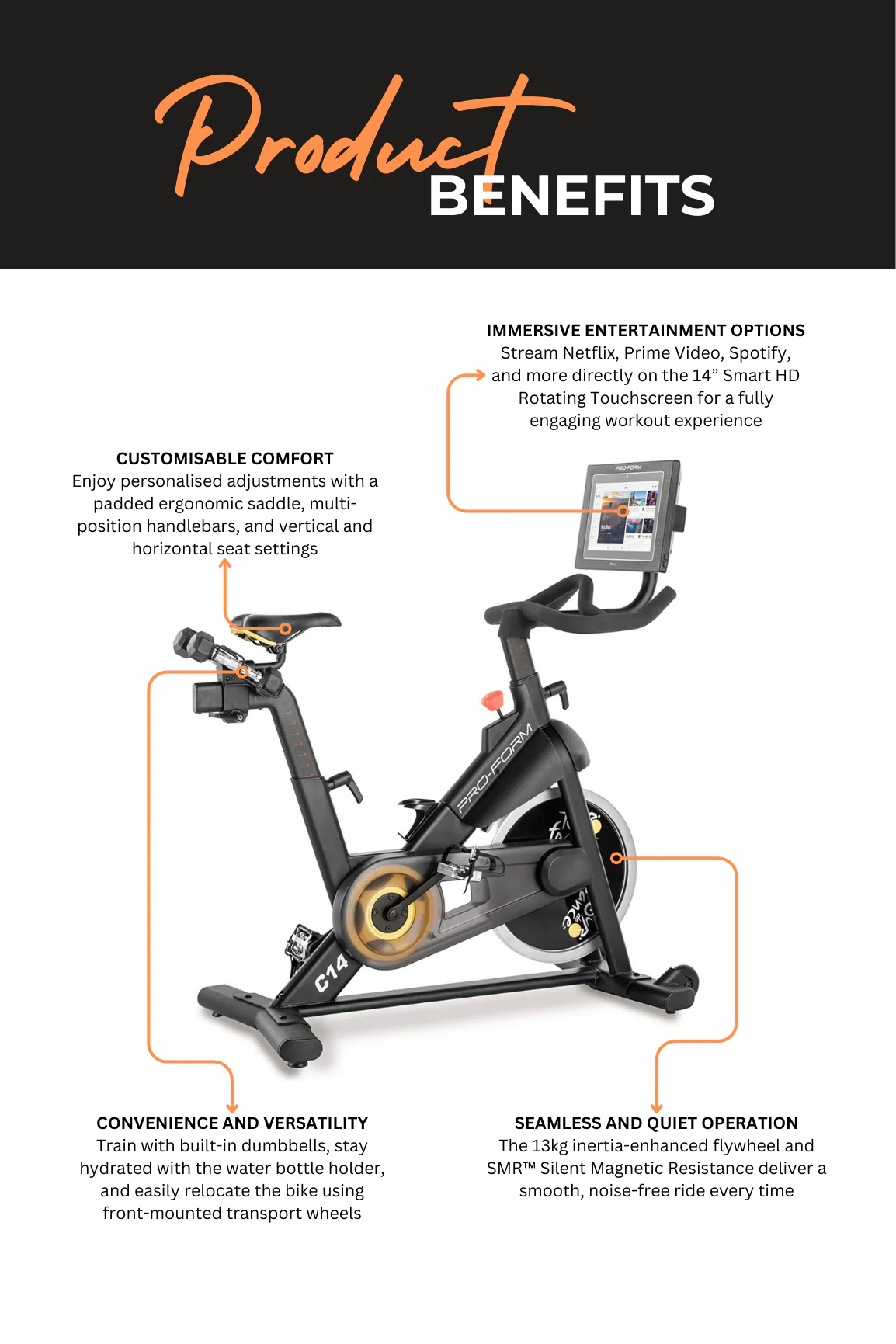 ProForm Tour De France C14 Spin Bike - Image 3