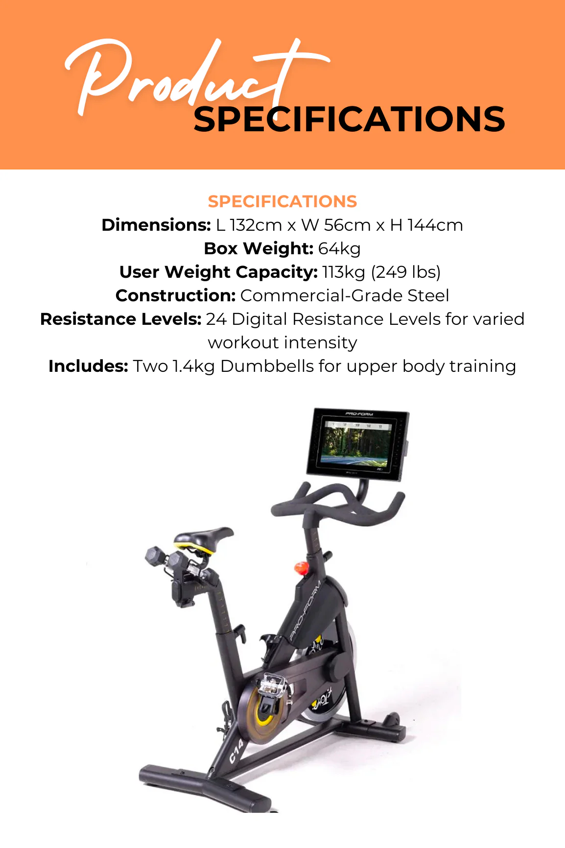 ProForm Tour De France C14 Spin Bike - Image 4
