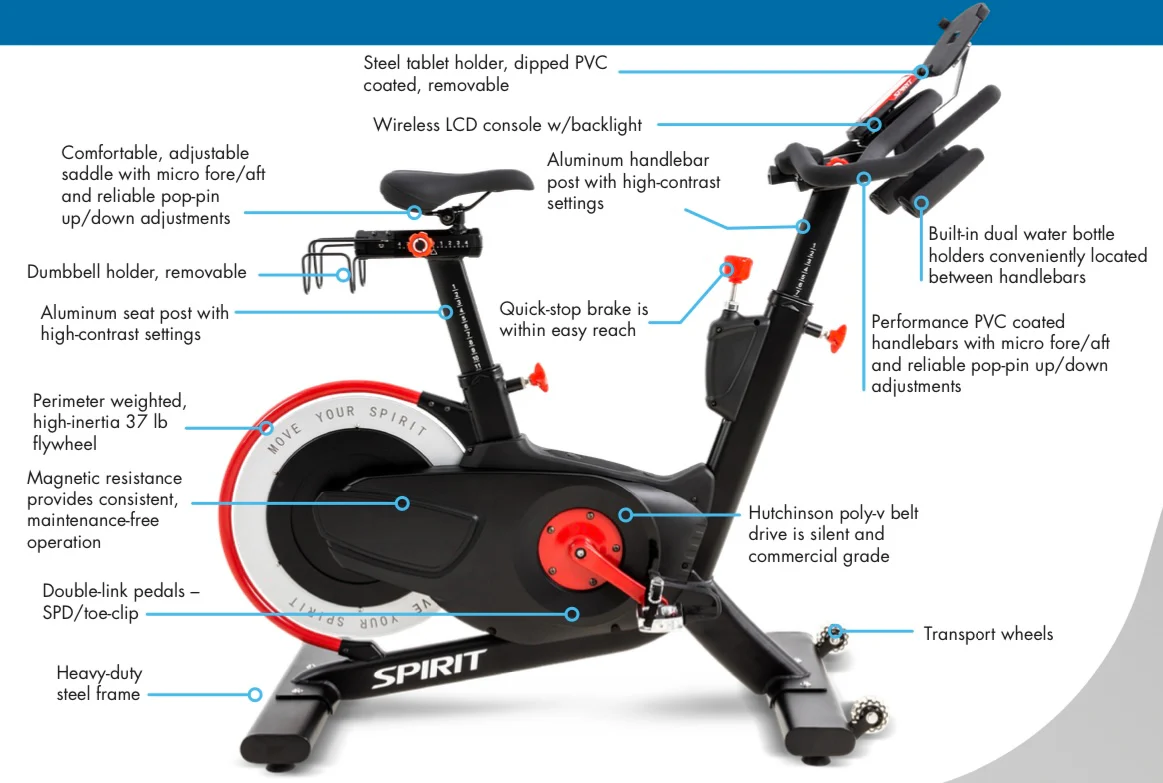 Spirit SB850 Commercial Indoor Cycle Spin Bike - Image 5